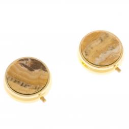 Таблетница на 3 отделения камень оникс цвет золото