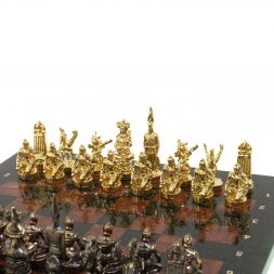 Шахматы "Шахерезада" доска 40х40 см лемезит змеевик