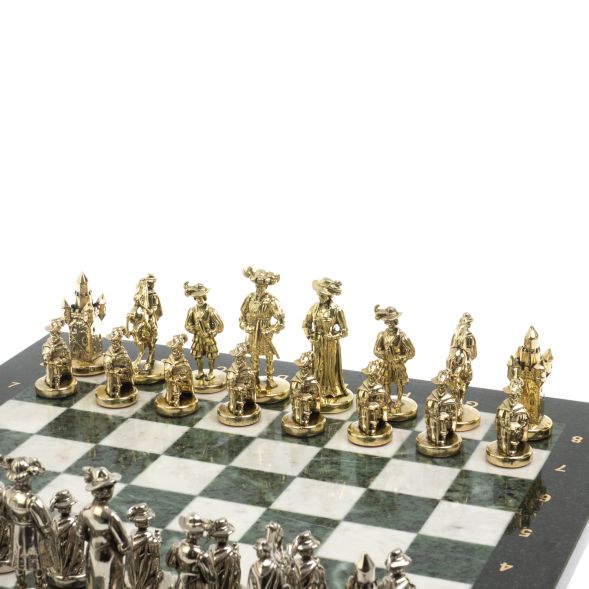 Шахматы &amp;quot;Средневековье&amp;quot; доска 44х44 см мрамор / змеевик 127966