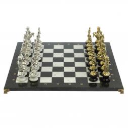 Шахматы "Великая Отечественная война" на подставках доска 48х48 см мрамор/змеевик