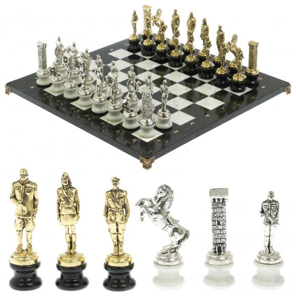 Шахматы &amp;quot;Великая Отечественная война&amp;quot; на подставках доска 48х48 см мрамор/змеевик 128515