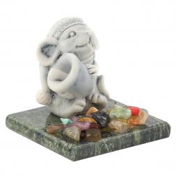 Сувенир &amp;quot;Крыса с колокольчиком&amp;quot;из мрамолита