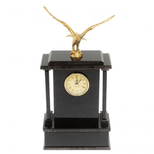 Настольные часы &amp;quot;Орел&amp;quot;из черного обсидиана 129608