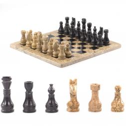 Каменные шахматы &amp;quot;Статус&amp;quot; доска 30х30 см камень ракушечник мрамор