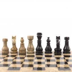 Каменные шахматы &amp;quot;Статус&amp;quot; доска 30х30 см камень ракушечник мрамор