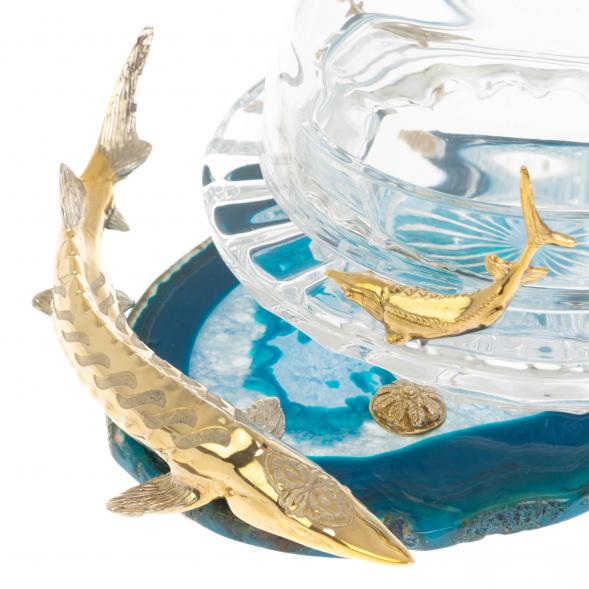 Икорница &amp;quot;Дары морские&amp;quot; камень агат 129996