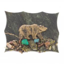 Магнит "Медведь" камень змеевик