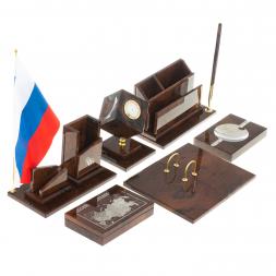 Письменный набор &amp;quot;Оптимал плюс&amp;quot; коричневый обсидиан