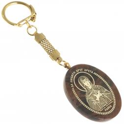 Брелок-оберег с молитвой &amp;quot;Св. Раиса&amp;quot; камень обсидиан