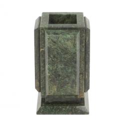 Карандашница с накладками из шабровского змеевика 7х7х10,5 см