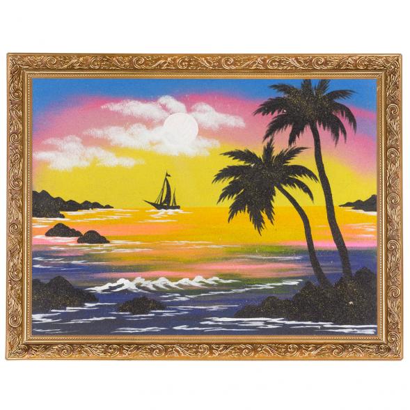 Картина &amp;quot;Парусник&amp;quot; багет 36х46 см, каменная крошка 119329