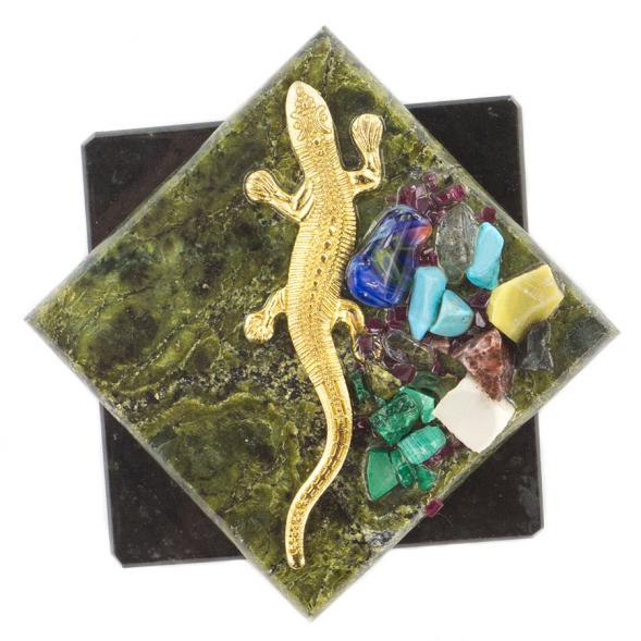 Магнит &amp;quot;Ящерица&amp;quot; ромб змеевик 120064