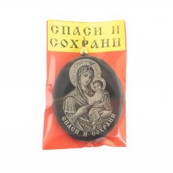 Брелок-кулон оберег &amp;quot;Дева Мария&amp;quot; камень обсидиан