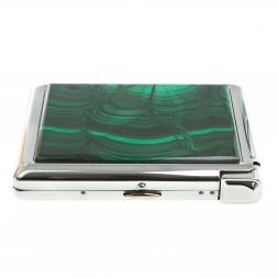 Портсигар на 20 сигарет с зажигалкой камень малахит