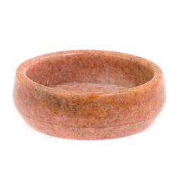 Пепельница круглая из розового мрамора 10х10х3 см