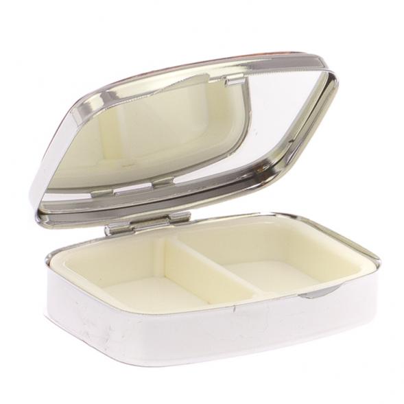 Таблетница на 2 отсека камень мусковит цвет серебро 125584