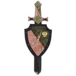 Настенные часы "Щит и меч" змеевик креноид