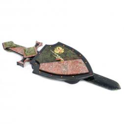 Настенные часы "Щит и меч" змеевик креноид