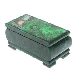 Шкатулка &amp;quot;Хозяйка медной горы. Малахит&amp;quot; из змеевика 16х8х7,5 см