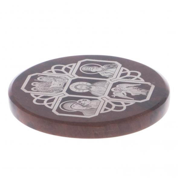 Икона в автомобиль &amp;quot;Иконостас&amp;quot; обсидиан коричневый 47 мм 122019