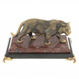 Статуэтка из бронзы &amp;quot;Амурский тигр&amp;quot; на подставке из креноида патина