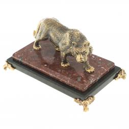 Статуэтка из бронзы &amp;quot;Амурский тигр&amp;quot; на подставке из креноида патина