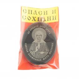 Брелок-кулон оберег &amp;quot;Св. Матрона Московская&amp;quot; камень обсидиан