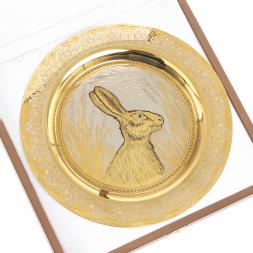 Тарелка с гравюрой "Заяц" 22,5 см Златоуст