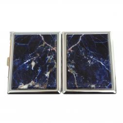 Портсигар на 10 сигарет с зажигалкой камень содалит