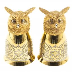 Подарочный набор &amp;quot;Филин&amp;quot; фляжка и 2 стопки перевертыша Златоуст