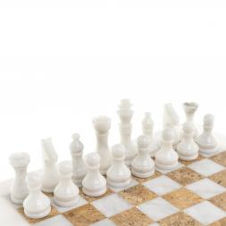 Шахматы &amp;quot;Стандарт&amp;quot; мрамор, ракушечник доска 30х30см