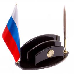 Набор для офисного стола &amp;quot;Мини 4&amp;quot; из черно-серого обсидиана