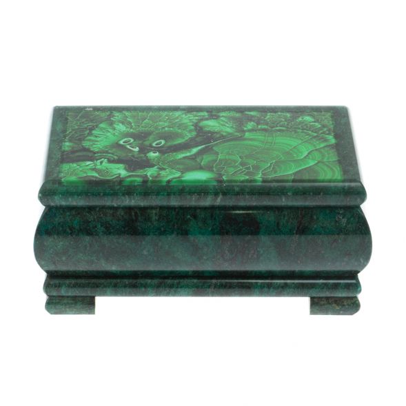Шкатулка с иллюстрацией под камень малахит 16х8х7,5 см 128284