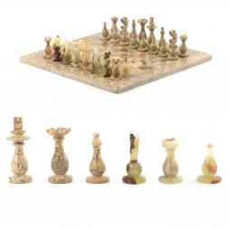 Каменные шахматы из оникса &amp;quot;Игрок&amp;quot; доска 38х38 см