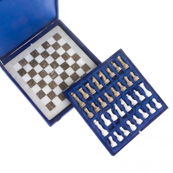 Шахматы &amp;quot;Битва&amp;quot; мрамор, серый ракушечник доска 30х30 см 123973