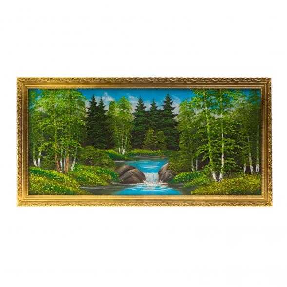Картина &amp;quot;Летний пейзаж&amp;quot; багет 43х85 см, каменная крошка 124756