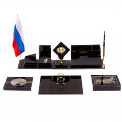 Письменный набор &amp;quot;Оптимал плюс&amp;quot; из черного обсидиана