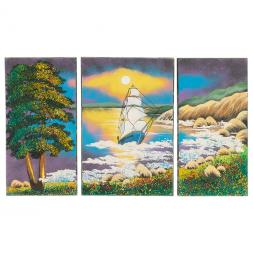 Картина модульная из камня &amp;quot;Парусник&amp;quot; 30х50 см
