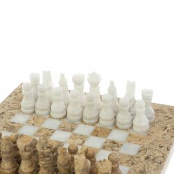Шахматы &amp;quot;Сувенирные&amp;quot; из ракушечника и белого мрамора доска 20х20 см