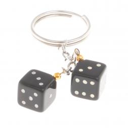 Брелок &amp;quot;Кубики-зарики&amp;quot; из черного обсидиана