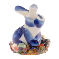 Сувенир фигурка &amp;quot;Кролик сидит&amp;quot; на подставке из самоцветов