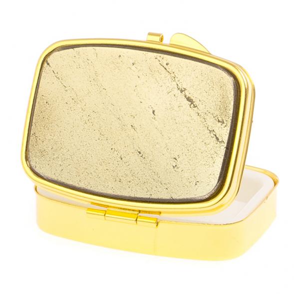 Таблетница на 2 отделения камень пирит цвет золото 126180