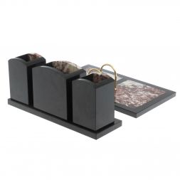 Настольный набор &amp;quot;Канцелярский&amp;quot; из креноида с часами