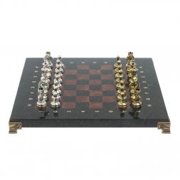 Шахматы с металлическими фигурами "Стаунтон" доска 28х28 см лемезит
