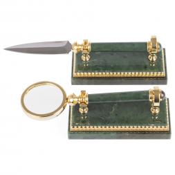 Настольный набор из нефрита "Конь с попоной"