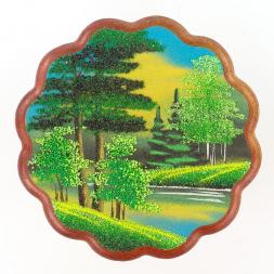 Панно круглое &amp;quot;Лето&amp;quot; 20х20 см каменная крошка