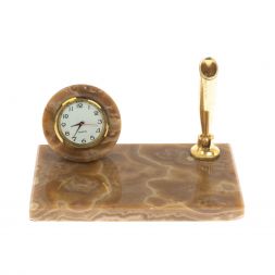 Письменный мини-набор из коричневого оникса 12,5х7,5х20 см (3х4)