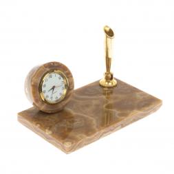 Письменный мини-набор из коричневого оникса 12,5х7,5х20 см (3х4)