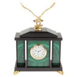 Часы "Орел" из малахита 17,5х9х24 см
