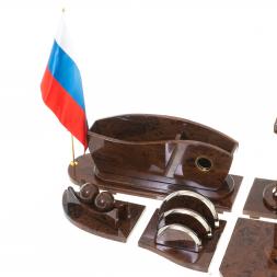 Настольный набор &amp;quot;Арка&amp;quot; камень обсидиан